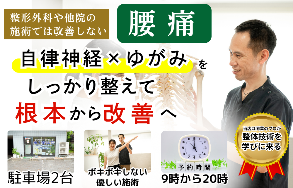 マッサージや他院の施術では改善しない腰痛を自律神経・姿勢・筋膜で根本改善