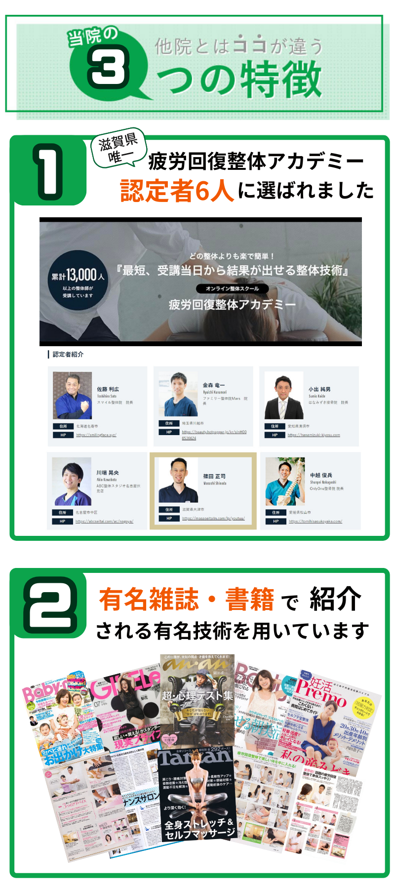 疲労回復整体アカデミー 受講生13,000人中 滋賀県で唯一、認定者６人に選ばれました